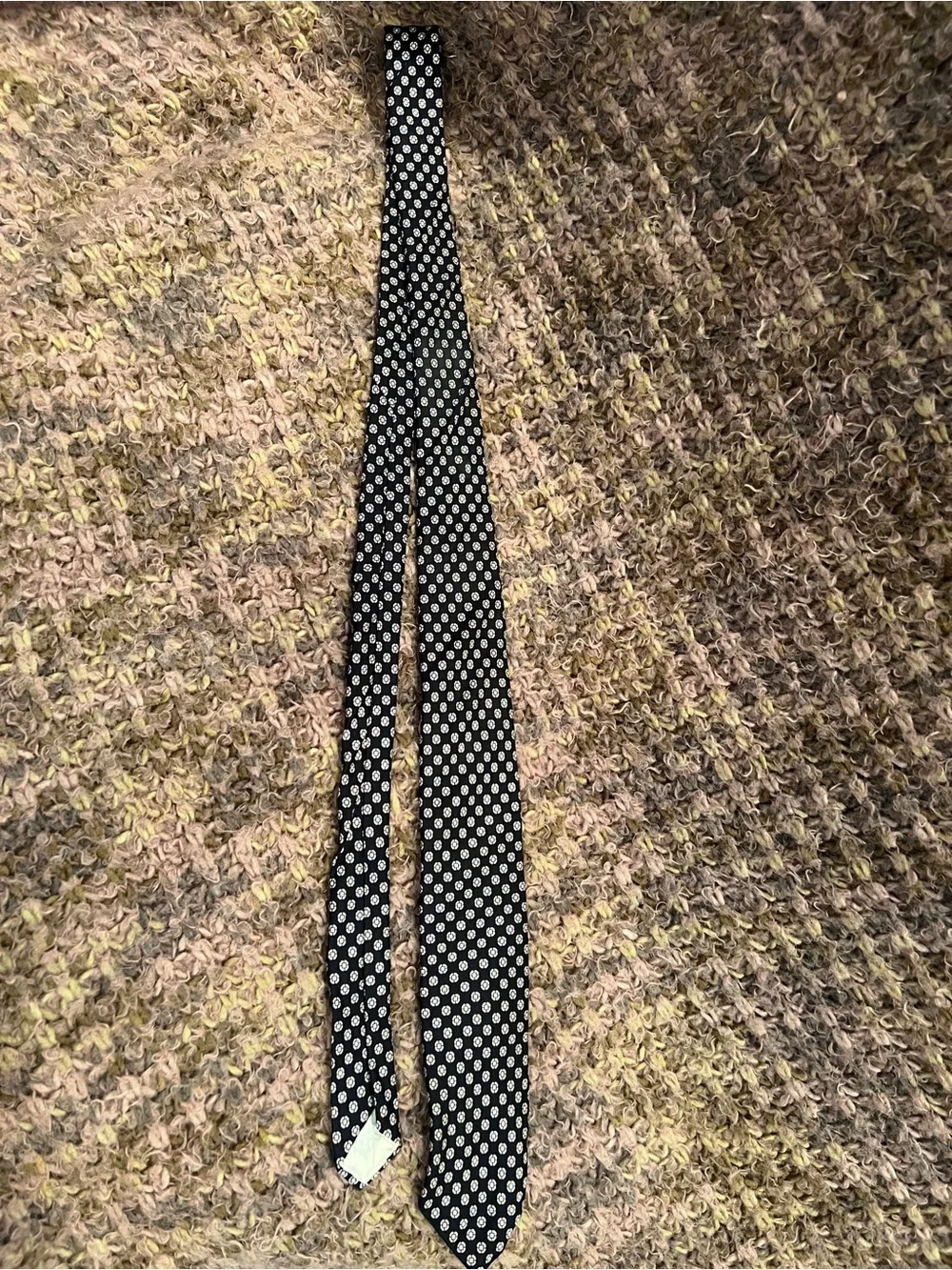 Vintage Christian Dior Silk Men's Tie Necktie black geometric design